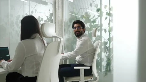 Portrait of young qualified man programmer working in IT company looking at Stock Footage 228989604