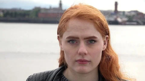 Portrait of young red head Video stock 90291505