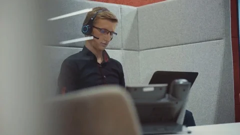 Portrait of young smart geek man in mode... | Stock Video | Pond5