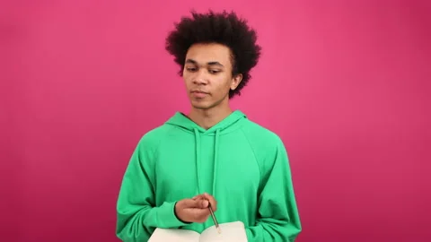 Portrait of a young student studying before tests Stock Footage 230946959