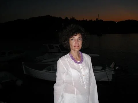 Portrait of young woman in ithe night, Lumbarda, Croatia Stock Photos