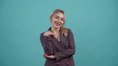 The portrait of a young woman who shamef... | Stock Video | Pond5