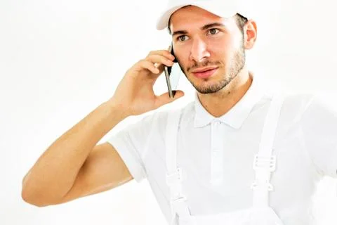 Portrait of young worker. Stock Photos