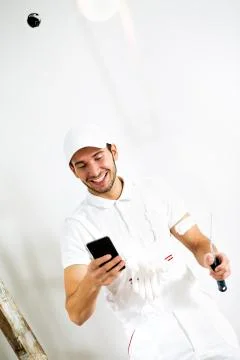 Portrait of young worker. Stock Photos