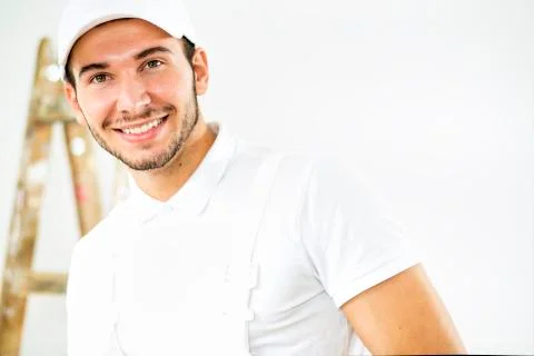 Portrait of young worker. Stock Photos