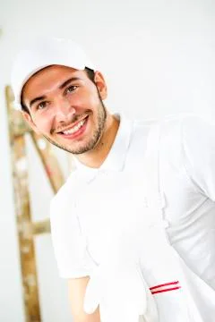 Portrait of young worker. Stock Photos