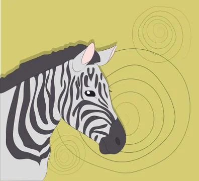 Portrait of zebra on a colored background Stock Illustration