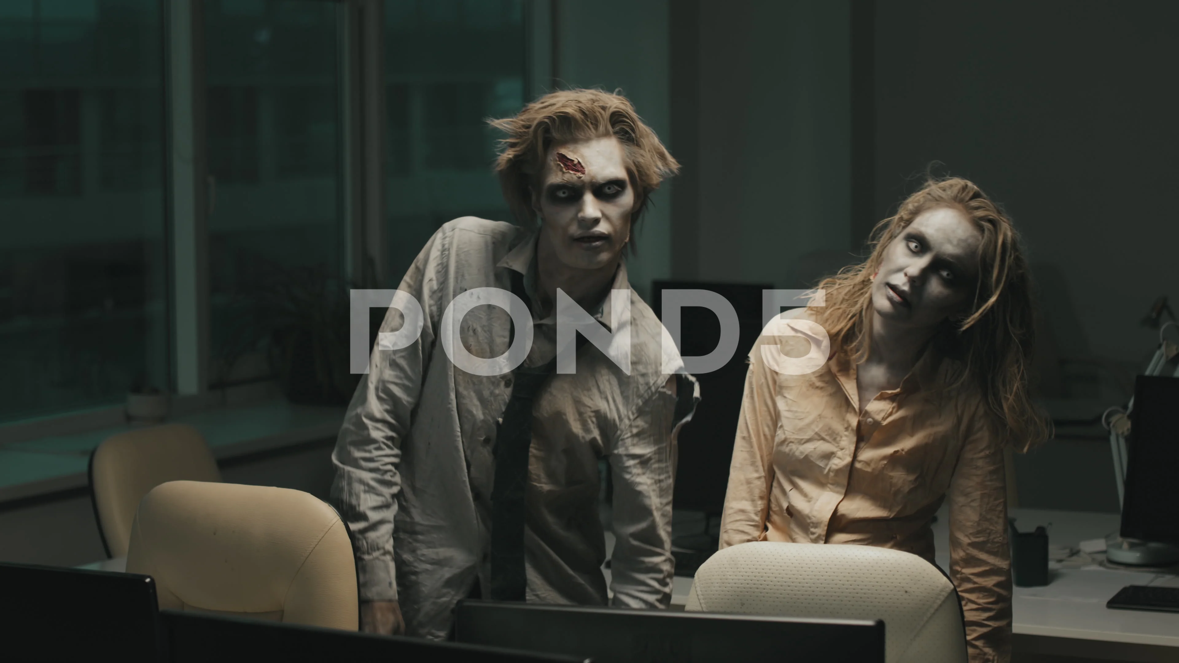 Portrait of Zombie Office Workers | Stock Video | Pond5