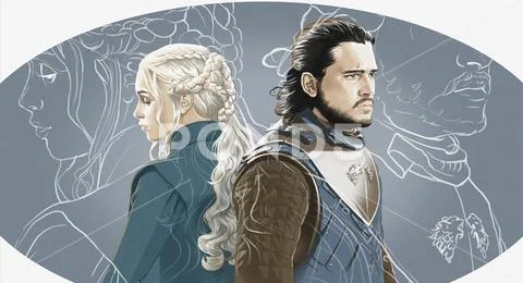 Portraits of series characters Stock Illustration