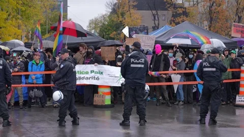 Portrayal of Unity: Expressive Demonstrations of Solidarity in Two Moving Frames Stock Footage 256972628