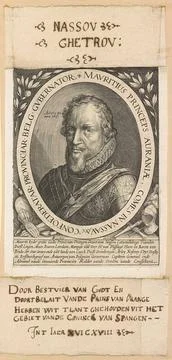 Portret van Maurits, prins van Oranje, op 50-jarige leeftijd.Portrait of M... Stock Photos