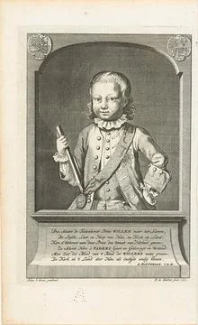 Portret van Willem V op 4- jarige leeftijd.Portrait of Willem V Halven Did... Stock Photos