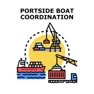 Portside cargo coordination and logistics vector illustration Stock Illustration