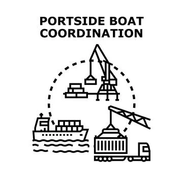 Portside cargo coordination and logistics vector illustration Stock Illustration