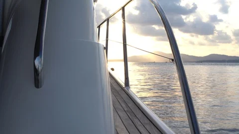 Portside starboard deck at dawn Stock Footage 129045125