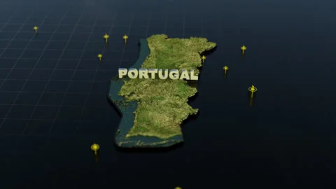 Portugal 3D Map With Animation Stock-Footage 309444258