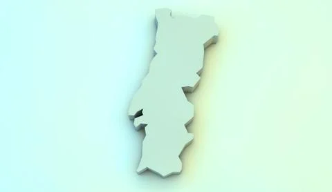 Portugal 3d map Stock Illustration