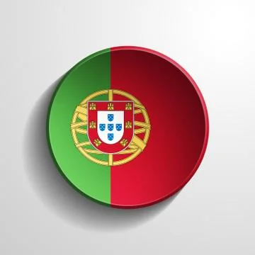 Portugal 3d round button Stock Illustration