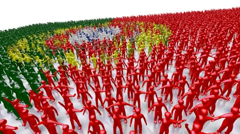 Portugal Crowd Flag Video stock 35121415
