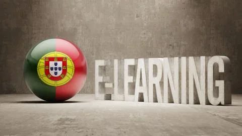 Portugal. E-Learning  Concept Stock Illustration