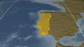 Portugal extruded. Bumps. Graticule. 4k or 4k+ Resolution