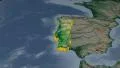 Portugal extruded. Bumps shaded. 4k or 4k+ Resolution