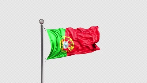 Portugal Flag  Animation Loop Include Alpha 3D Rendering Stock-Footage 312091815