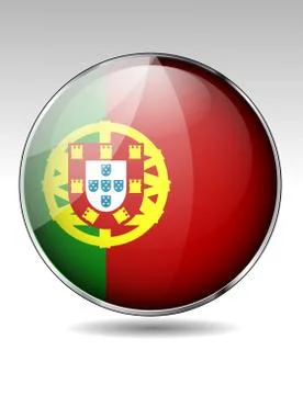 Portugal flag button Stock Illustration