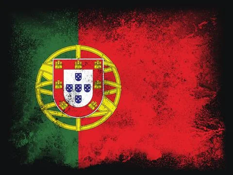 Portugal Flag design composition of exploding powder and paint, isolated on a Stock Illustration