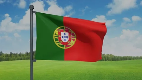 Portugal Flag Stock Footage 153255425