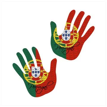 Portugal flag hand vector 库存插图