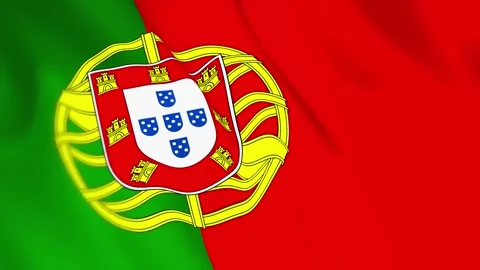 Portugal Flag Seamless Loop 4k 60fps on Sky Background Stock Footage 340351925
