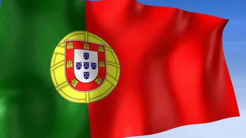 Portugal Flag - Set of 3 Angles with Masks [3WaveSeries] Stock Footage 103469092