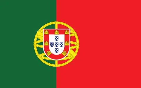 Portugal flag vector graphic. Rectangle Portuguese flag illustration. Portuga Illustrazione stock