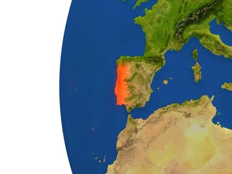 Portugal on globe Stock Illustration