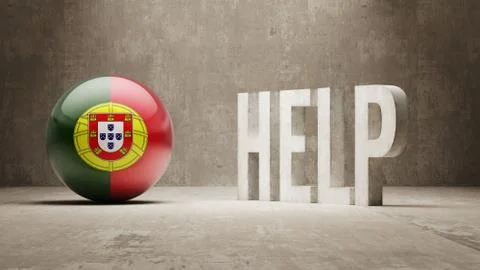 Portugal. Help  Concept. Stock Illustration