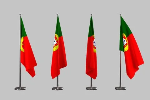 Portugal indoor flags isolate on white background 스톡 일러스트