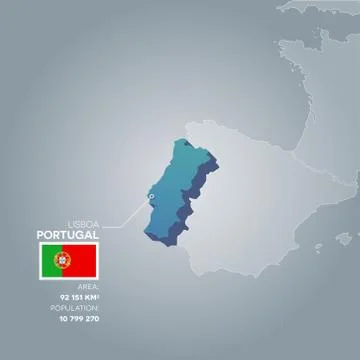 Portugal information map. Stock Illustration