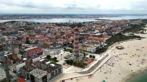 PORTUGAL LIGHTHOUSE AVEIRO Video stock 245934006