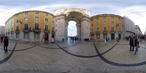 Portugal-lisbon-praca-do-comercio-360-vr Stock Footage 127890101