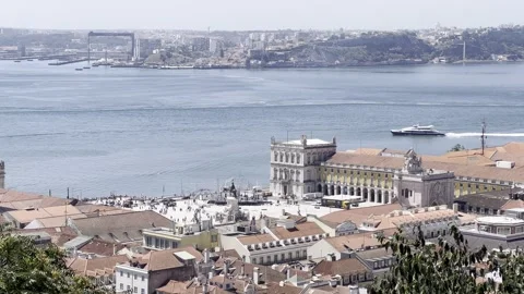 Portugal - Lisbon | Praca do Comercio | Barro Alto | Miradouro | Tram | 4K Stock Footage 249764462