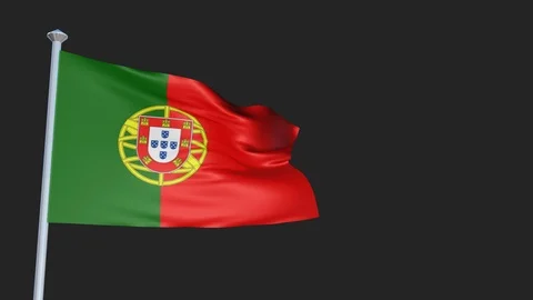 Portugal - Loopable 3D flag animation with Alpha Channel and Transparency for Stock Footage 91467518