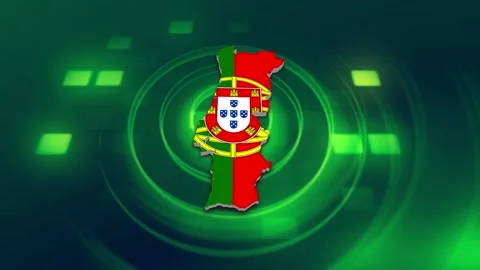 Portugal Map and Flag Background Stock Footage 344029557