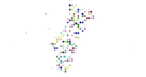 Portugal Map Animation with Falling Circles Stock Footage 312829024