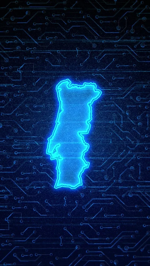 Portugal Map Digital Technology Opener Stock Footage 336313849