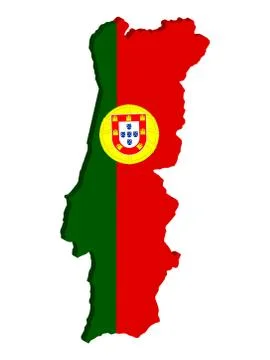 Portugal Map Flag 3D Vector illustration Eps 10 스톡 일러스트