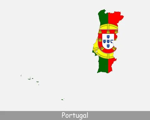 Portugal Map Flag Stock Illustration