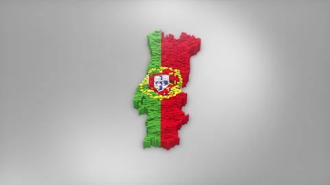 Portugal Map with Flag Intro Background Stock Footage 315163203