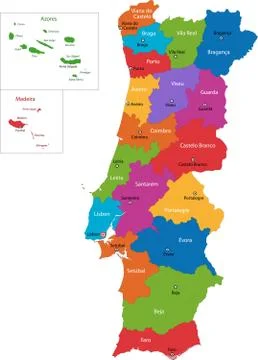 Portugal map Stock Illustration