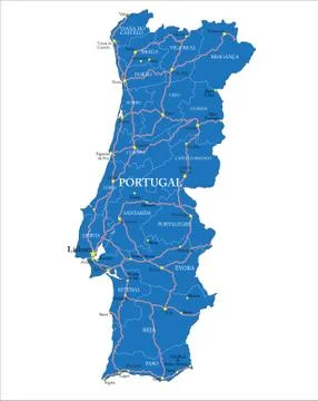 Portugal map Stock Illustration